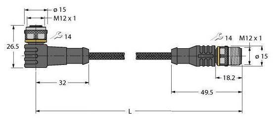 Turck Aktuator- u. Sensorleitung WKC4.4T-2
