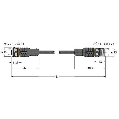 Thumbnail - Turck 6630917 Sensor-/Aktor-Steckverbinder, konfektioniert 0.60 m Polzahl Sensoren: 4 10 St.