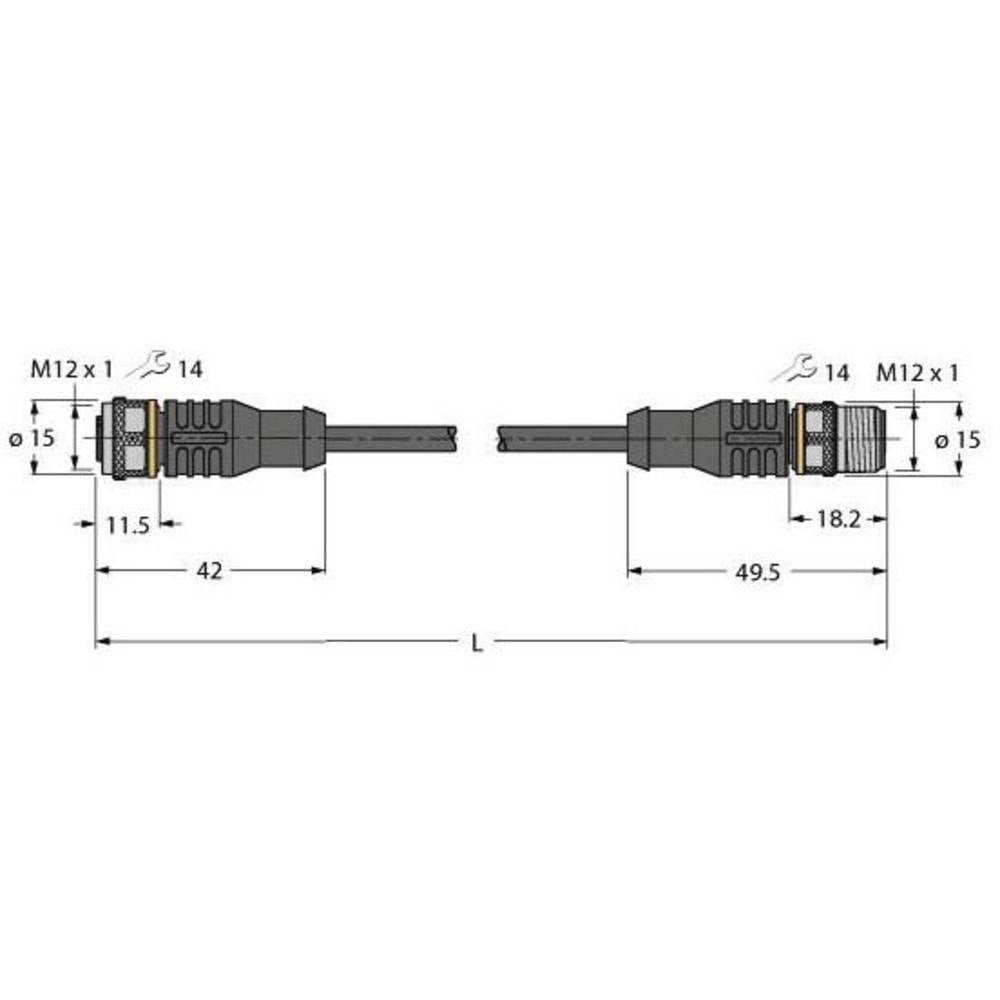 Turck 6630917 Sensor/actuator connector, geassembleerd Aantal polen: 4 0.60 m 10 stuk(s)
