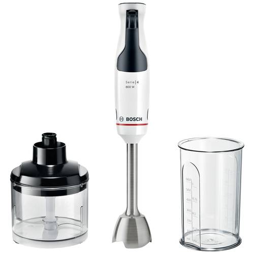 Thumbnail - Bosch Haushalt MSM4W220 Stabmixer 600 W mit Mixbecher, mit Messbecher, mit Zerkleinereraufsatz, BPA-frei Weiß, Grau