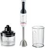 Bosch Haushalt MSM4W220 Stabmixer 600 W mit Mixbecher, mit Messbecher, mit Zerkleinereraufsatz, BPA-frei Weiß, Grau