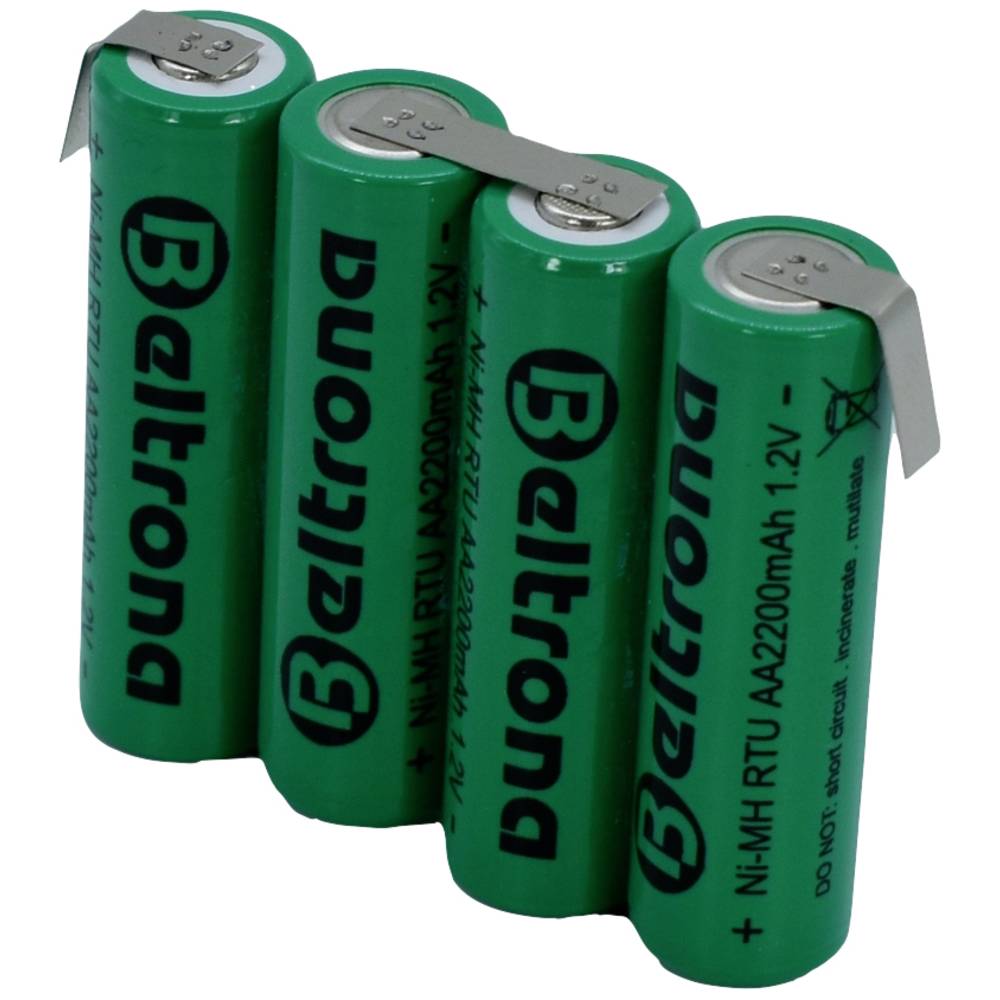 Beltrona RTU4AAZ Accupack Aantal cellen: 4 Batterijgrootte: AA (penlite) Z-soldeerlip NiMH 4.8 V 220