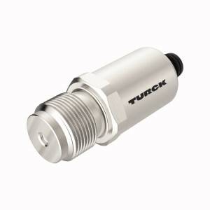 Metallsensor in zylindrischer Form mit Beschriftung 'Turck', verwendet zur Erkennung von Objekten in industriellen Anwendungen.