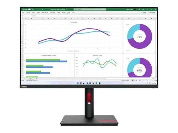 Lenovo ThinkVision T32h-30 LED-Monitor  EEK F (A - G) 80 cm (31.5 Zoll) 2560 x 1440 Pixel 16:9 4 ms DisplayPort, Audio-Line-out, HDMI®, USB-C®, USB-A (USB 3.2 Gen 1) IPS LED