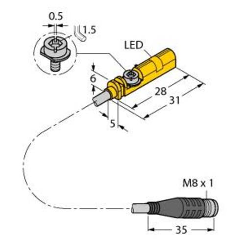 Turck Magnetfeldsensor PNP BIM-UNT-AP7X-0,3-PSG3S
