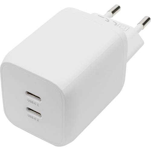 Digitus DA-10063 Ladeadapter 65 W 2x USB-C® USB PD Weiß Flugzeug, Innenbereich, KFZ, LKW
