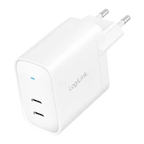 Thumbnail - LogiLink PA0282 USB Ladegerät 20 W 2x USB-C® USB PD Weiß Innenbereich USB Power Delivery (USB-PD)