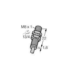 'Zündkerze' mit Abmessungen: Gewinde M8 x 1, Schlüsselweite 13/4, Länge 22 mm, Elektrodenabstand 1,6 mm.