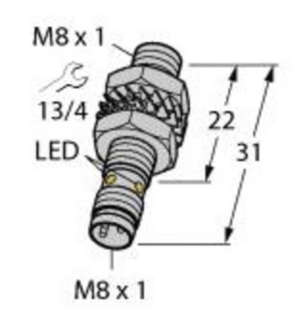 Turck Sensor Induktiv bündig PNP, Schließer BI2-EG08K-AP6X-V1131
