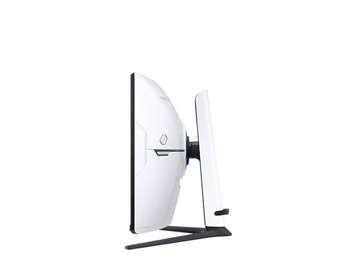 Auf diesem Bild sieht man einen höhenverstelbaren Gaming Monitor von der Seite