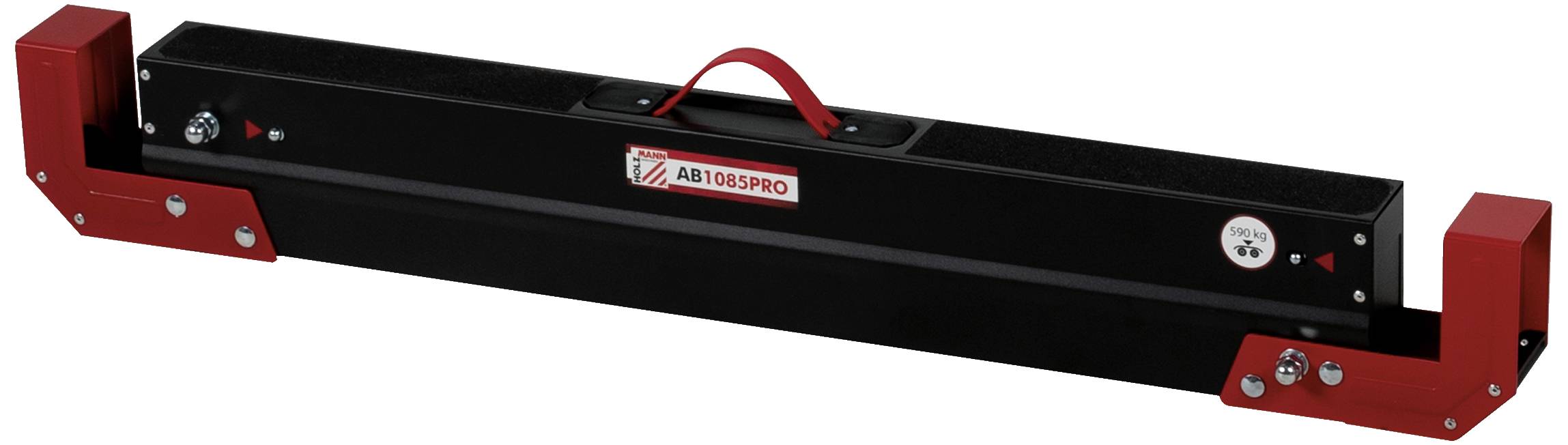 Ein schwarzes, rechteckiges Werkzeug mit rotem Griff und roten Endkappen. Es trägt die Aufschrift 'AB1 100/150 PRO'.