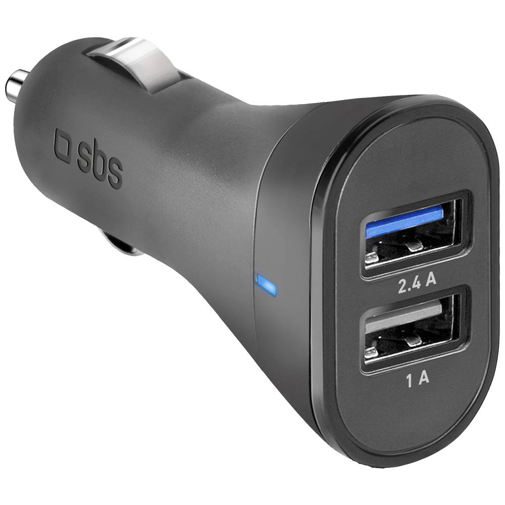 sbs mobile Ladegerät fürs Auto mit zwei USB-Ausgängen USB-oplader 12 W Auto, Vrachtwagen Uitgangsstr