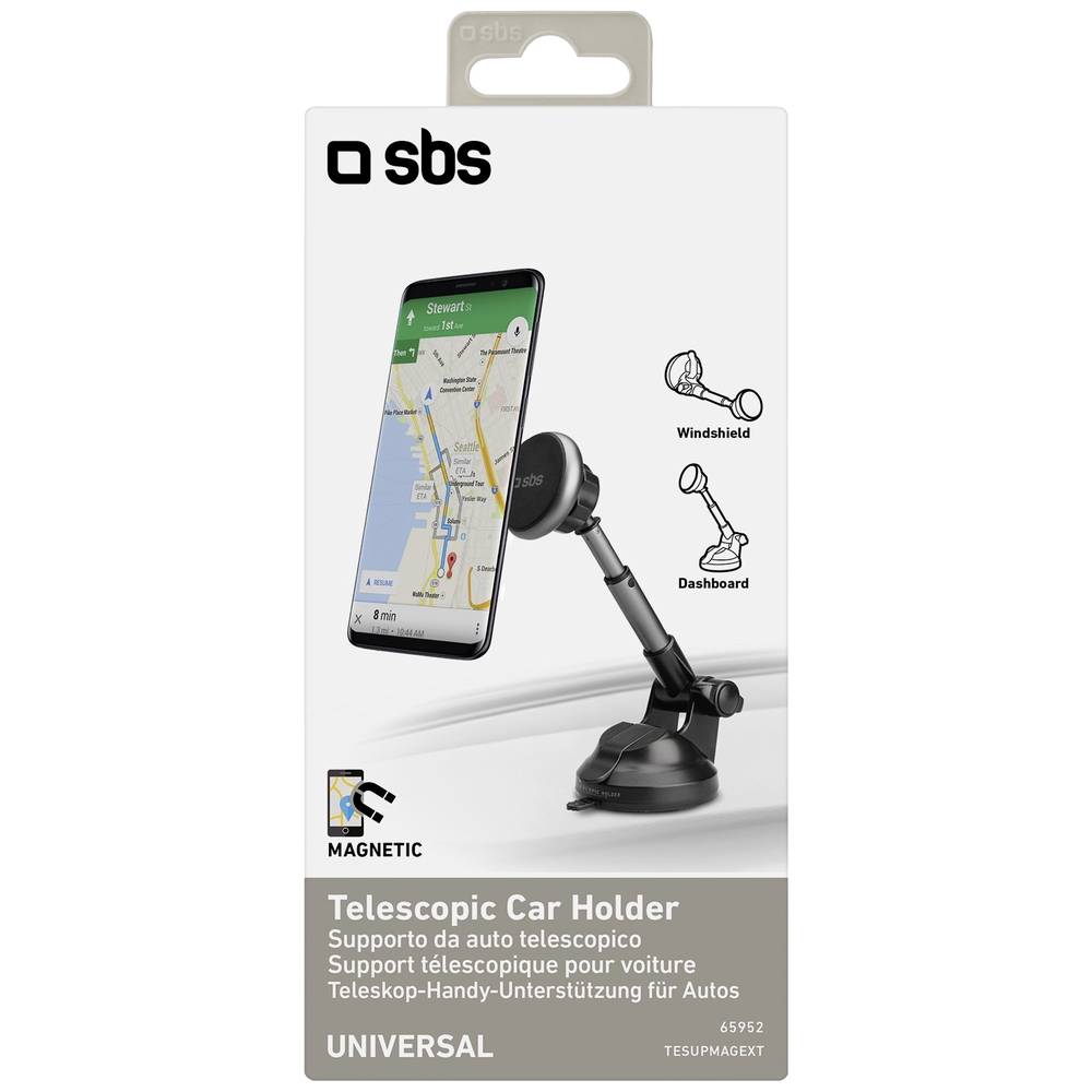 sbs mobile Teleskophalterung für das Auto Zuignap Telefoonhouder voor in de auto 360° draaibaar