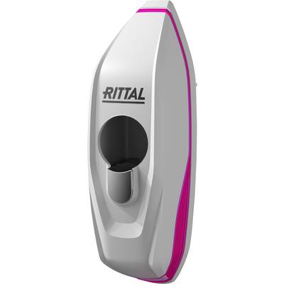 Weißes Gerät mit Aufschrift 'RITTAL', stilvolles Design mit rosa Streifen, scheinbar für technischen oder elektronischen Gebrauch.
