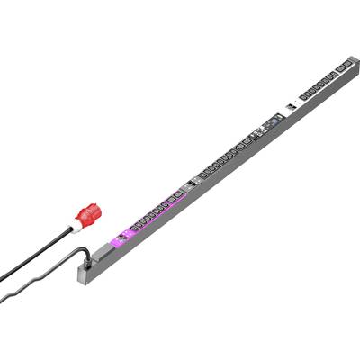 Eine lange Steckerleiste mit mehreren Steckdosen und einem roten Stecker. Geeignet zur Energieverteilung.