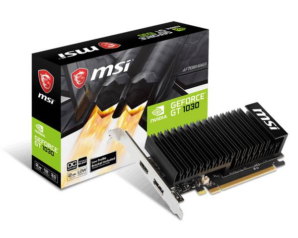MSI GT 1030 2GHD4 LP OC - Grafikkarten - GF GT 1030 - 2 GB DDR4 - PCIe 3.0 x4 Low-Profile - HDMI, DisplayPort