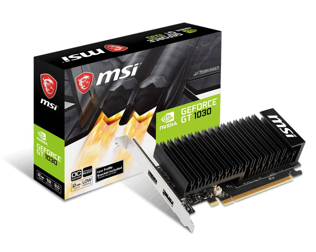MSI GT 1030 2GHD4 LP OC - Grafikkarten - GF GT 1030 - 2 GB DDR4 - PCIe 3.0 x4 Low-Profile - HDMI, DisplayPort-1