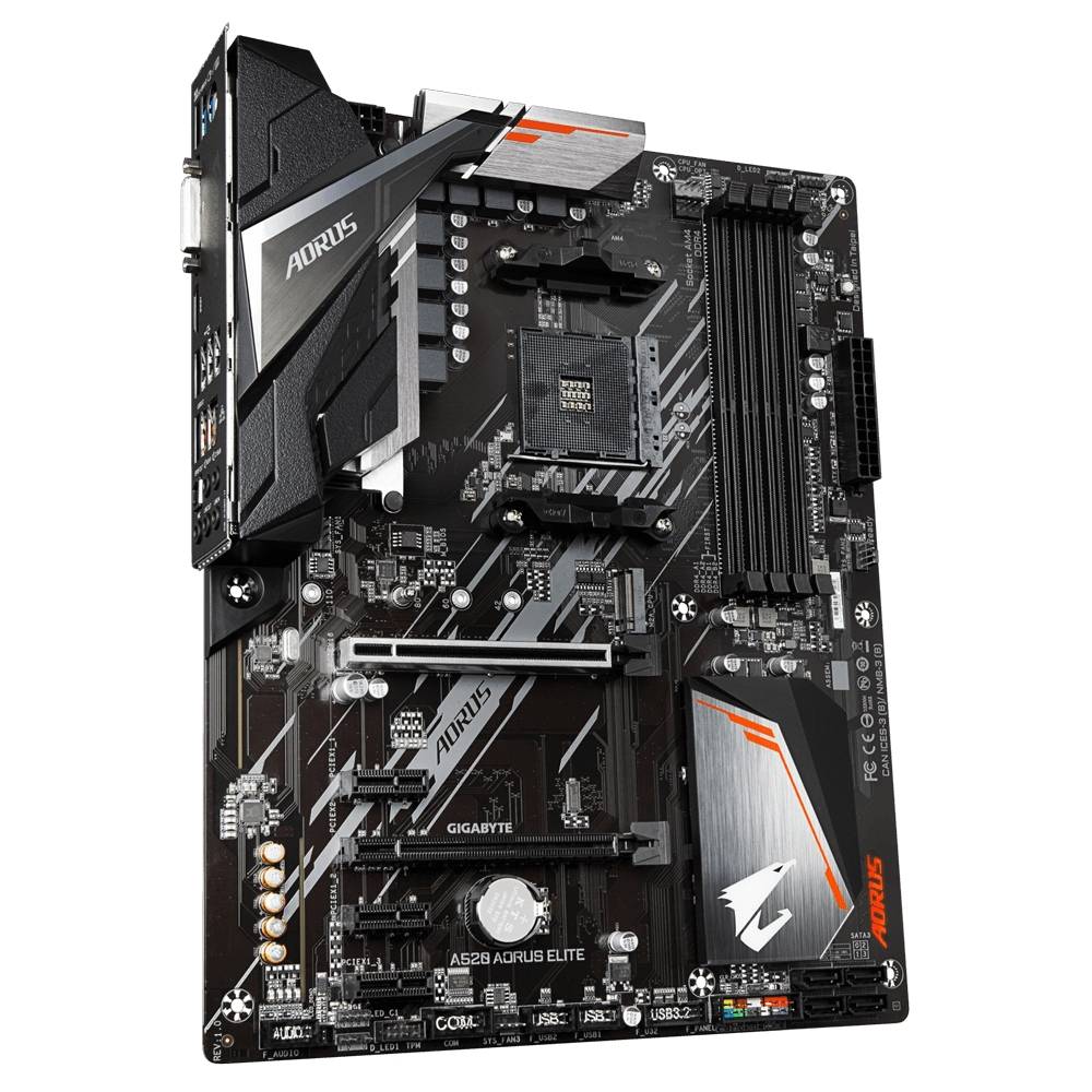 Gigabyte A520 AORUS Elite Mainboard AMD Sockel AM4 Ryzen ATX SATA HD-Audio 3x PCIe 3.0 x1-1