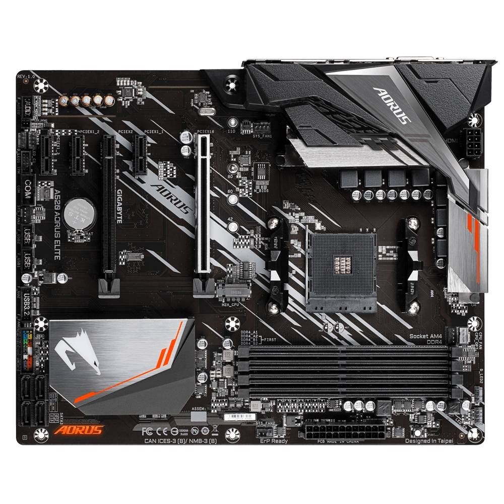 Gigabyte A520 AORUS Elite Mainboard AMD Sockel AM4 Ryzen ATX SATA HD-Audio 3x PCIe 3.0 x1-2