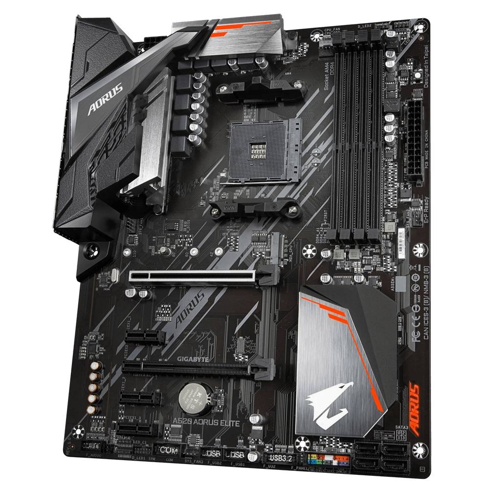 Gigabyte A520 AORUS Elite Mainboard AMD Sockel AM4 Ryzen ATX SATA HD-Audio 3x PCIe 3.0 x1-3
