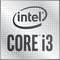 'Intel Core i3' Logo in metallischem Design, mit modernem, quadratischem Hintergrund.