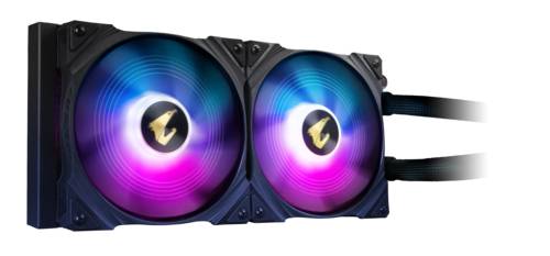 GIGABYTE AORUS WATERFORCE X 280 All-in-one Liquid Cooler with Circular LCD Display RGB Fusion 2.0 Tr