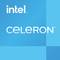 Blaues Intel Celeron Logo mit stilisiertem Schriftzug für Computerprozessoren.