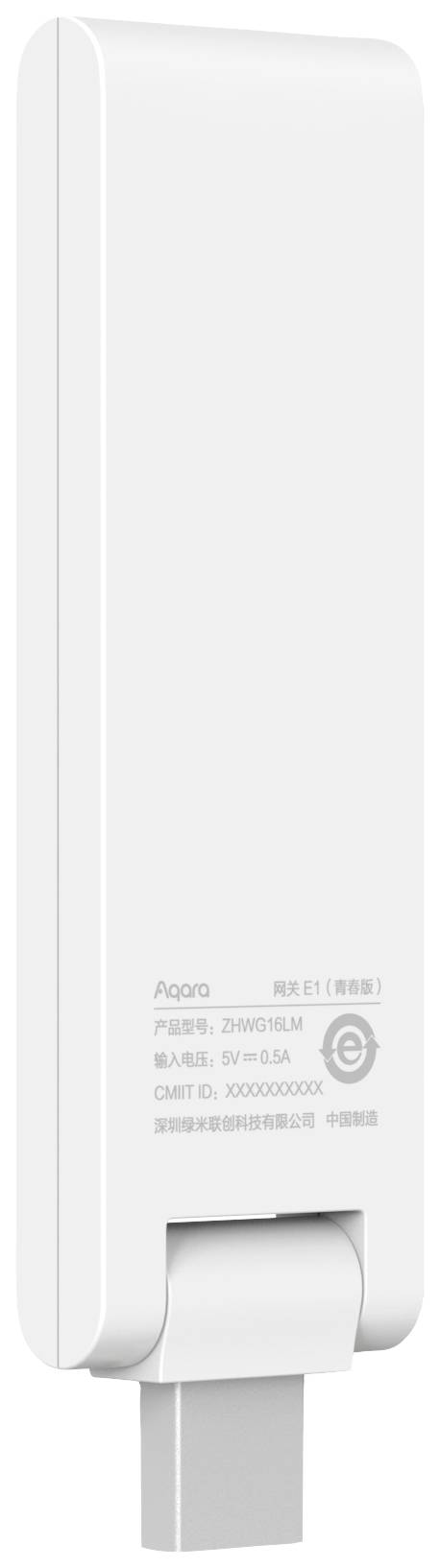 Ein weißes, schlankes elektronisches Gerät mit USB-Stecker. Es hat eine minimalistische Gestaltung und zeigt technische Details auf der Oberfläche.