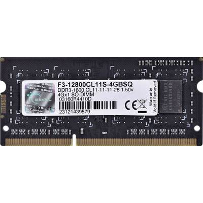 G.Skill 4GB DDR3-1600 SQ Laptop-Arbeitsspeicher Modul DDR3 4 GB 1 x 4 GB 1600 MHz 204pin SO-DIMM F3-12800CL11S-4GBSQ-0