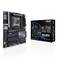 ASUS WS X299 SAGE/10G, ein Mainboard für Workstation-Server. Links das Mainboard mit Erweiterungsslots, rechts die Verpackung.