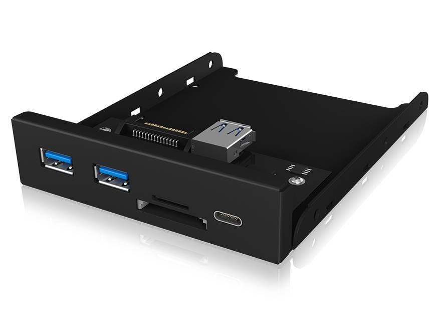 RAIDSONIC Icy Box IB-HUB1417-i3 Frontpanel mit USB 3.0 Type-C und A, Cardreader