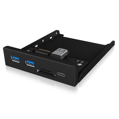 Internes USB-Panel mit zwei USB-3.0-Ports und einem SD-Kartenleser, designed für den Einbau in einen Computer.