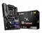 'MSI MAG B550 TOMAHAWK' Motherboard vor Verpackung. Enthält Hinweis auf AMD-Kompatibilität. Zeigt Kühlkörper und Anschlüsse der Platine.