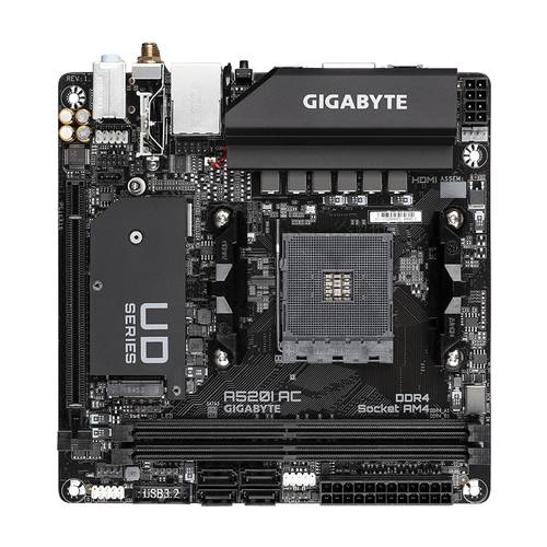 Gigabyte A520I AC Mainboard Sockel (PC) AMD® AM4 Formfaktor (Details) Mini-ITX Mainboard-Chipsatz AMD® A520