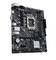 Eine schwarze Computer-Mainboard-Platine mit verschiedenfarbigen Steckplätzen und Anschlüssen, geeignet für technische Anwendungen.