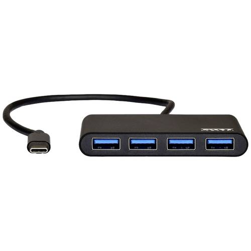 PORT Designs 900123 4 Port USB-C® (USB 3.2 Gen 2) Multiport Hub Schwarz