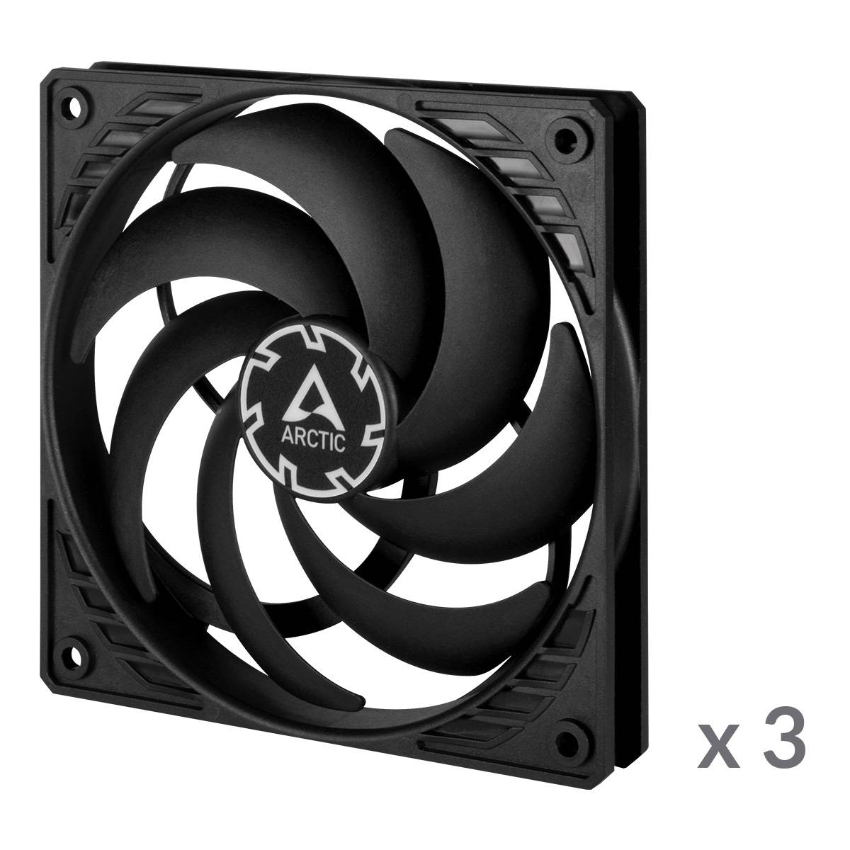 ARCTIC P12 Slim PWM PST - Gehäuselüfter - 120 mm - Schwarz (Packung mit 3)-2