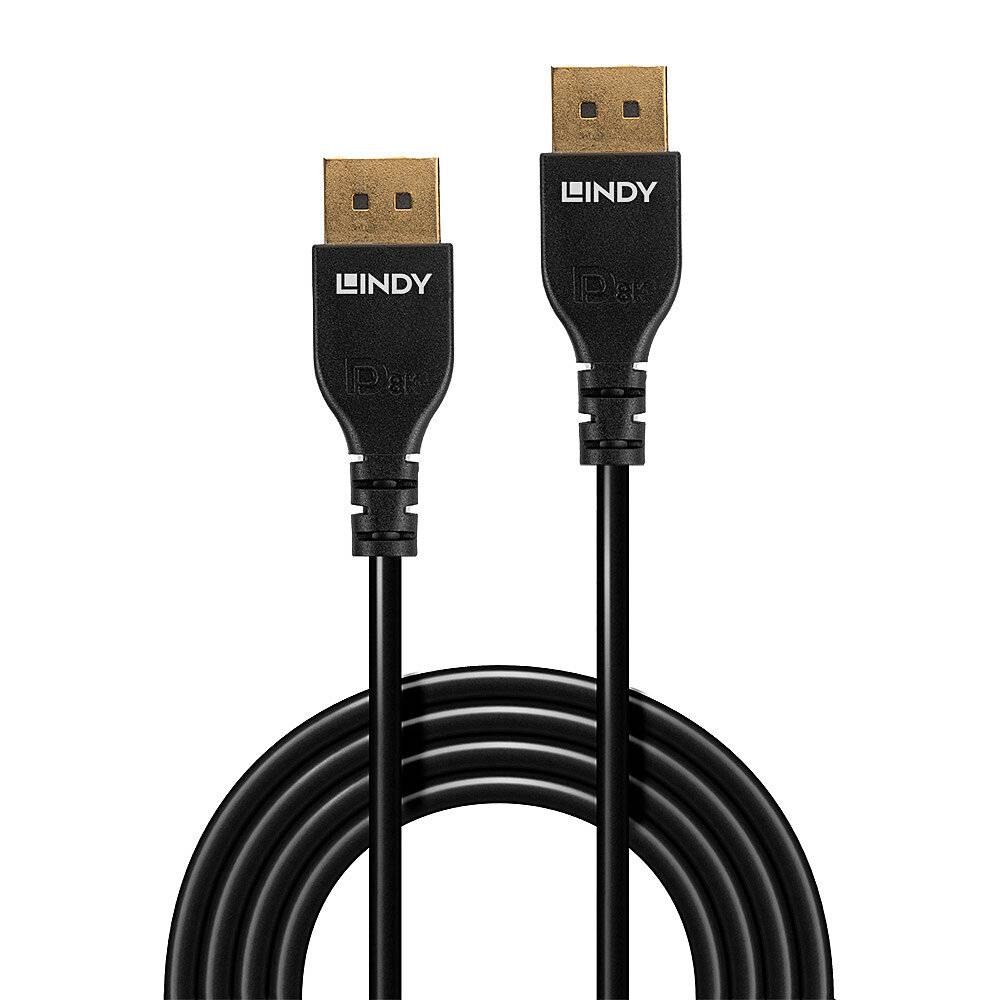 Ein schwarzes Datenkabel mit zwei goldfarbenen USB-Anschlüssen, beide mit dem Markennamen versehen.