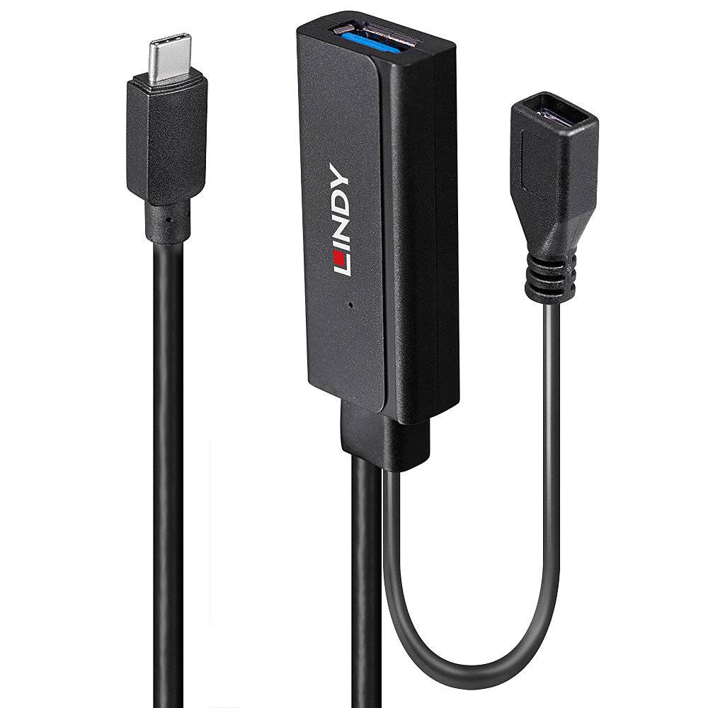 LINDY 43352 USB-C (USB 3.2 Gen 2) multiport hub 2 poorten Zwart