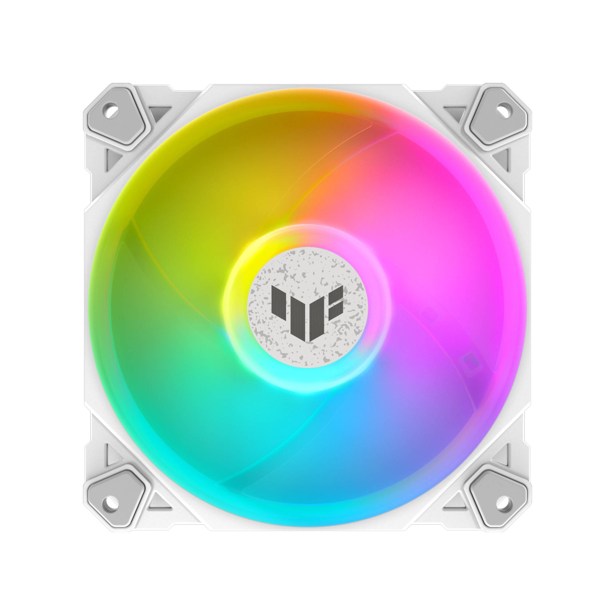 Kühlerlüfter mit regenbogenfarbiger LED-Beleuchtung.