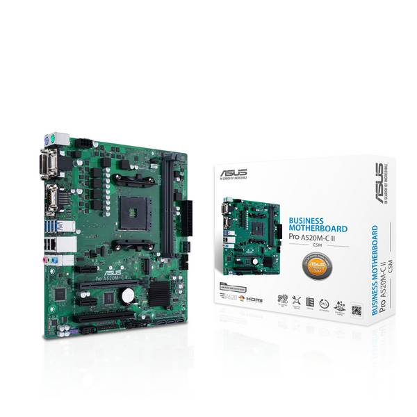 Asus PRO A520M-C II/CSM Mainboard Sockel (PC) AMD® AM4 Formfaktor (Details) Micro-ATX Mainboard-Chipsatz AMD® A520