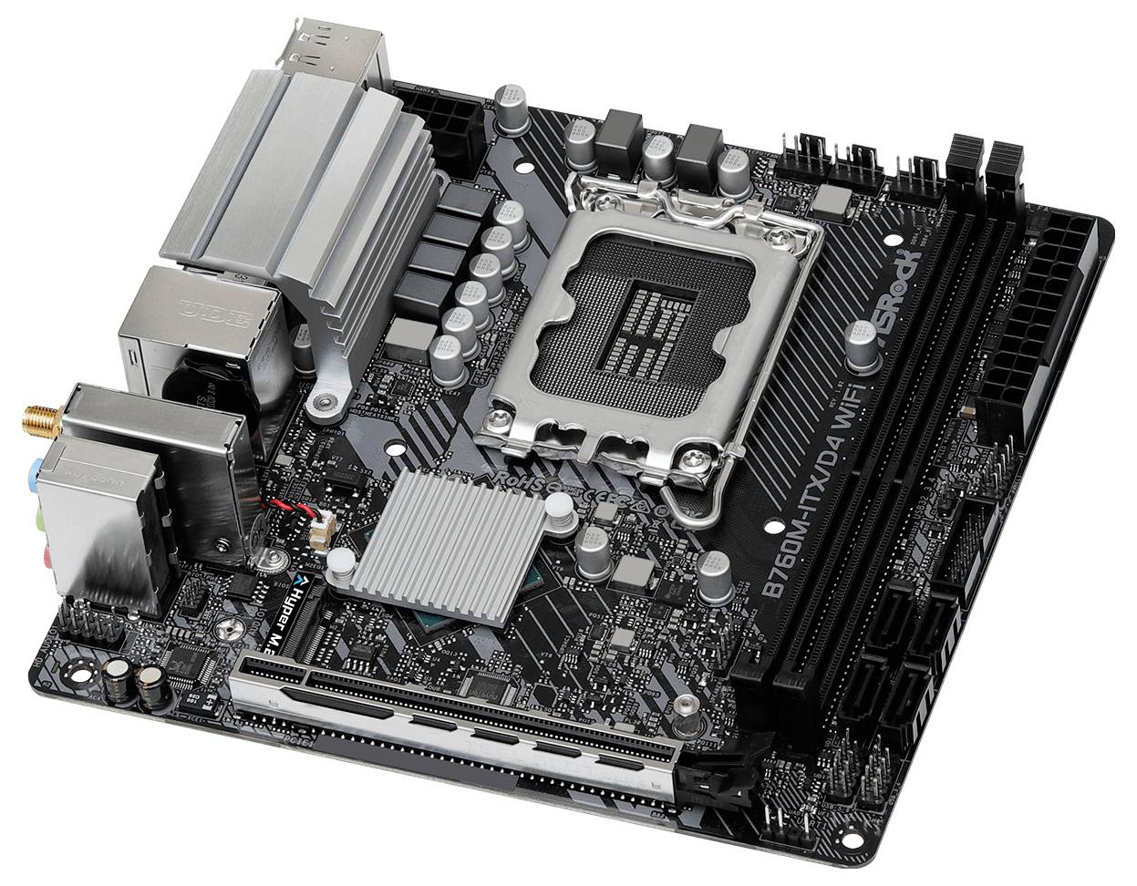 ASRock MB ASRock B760M-ITX/D4 WiFi Mainboard Sockel (PC) Intel® LGA 1700 Formfaktor (Details) Mini-ITX Mainboard-Chipsat-3
