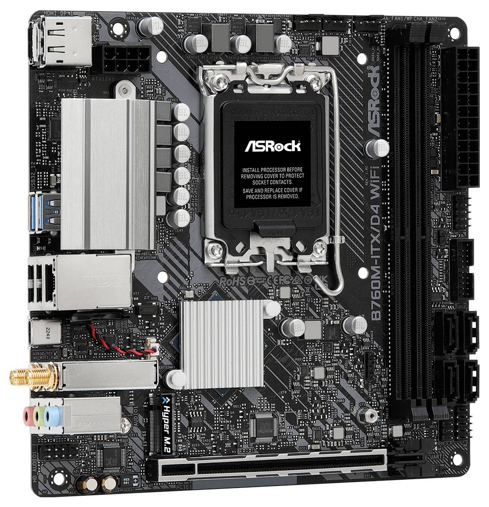 ASRock MB ASRock B760M-ITX/D4 WiFi Mainboard Sockel (PC) Intel® LGA 1700 Formfaktor (Details) Mini-ITX Mainboard-Chipsat-4