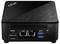 Schwarzer Mini-PC mit mehreren Anschlüssen: HDMI, DisplayPort, zwei Ethernet-Ports, USB, Audio. Geeignet für vielseitige IT-Anwendungen.