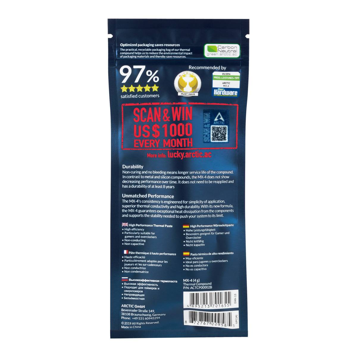 Arctic MX-4 Wärmeleitpaste 8.5 W/mK 1 St.-3