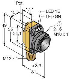 Turck Reflexions-Lichtschranke QS18RB6LPQ8 3074365 1 St.