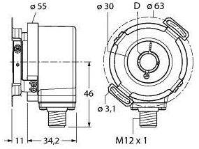 Turck Inkremental Drehgeber 1 St. REI-12H12E-2B3600-H1181 Optisch 100010480