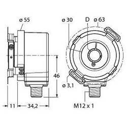 Turck Inkremental Drehgeber 1 St. REI-12H12E-2B3600-H1181 Optisch 100010480
