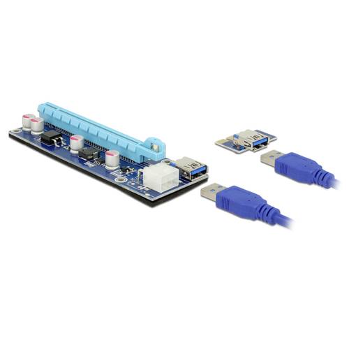 Thumbnail - Delock PCIe Riser Kabel PCIe x16 Buchse, USB-A Buchse 0.60 m Blau 41426