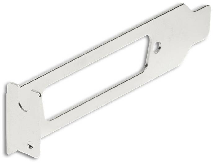 Metallblende mit rechteckiger Öffnung und Befestigungsbohrungen, verwendet in Computergehäusen zur Abdeckung von Steckplatzöffnungen.